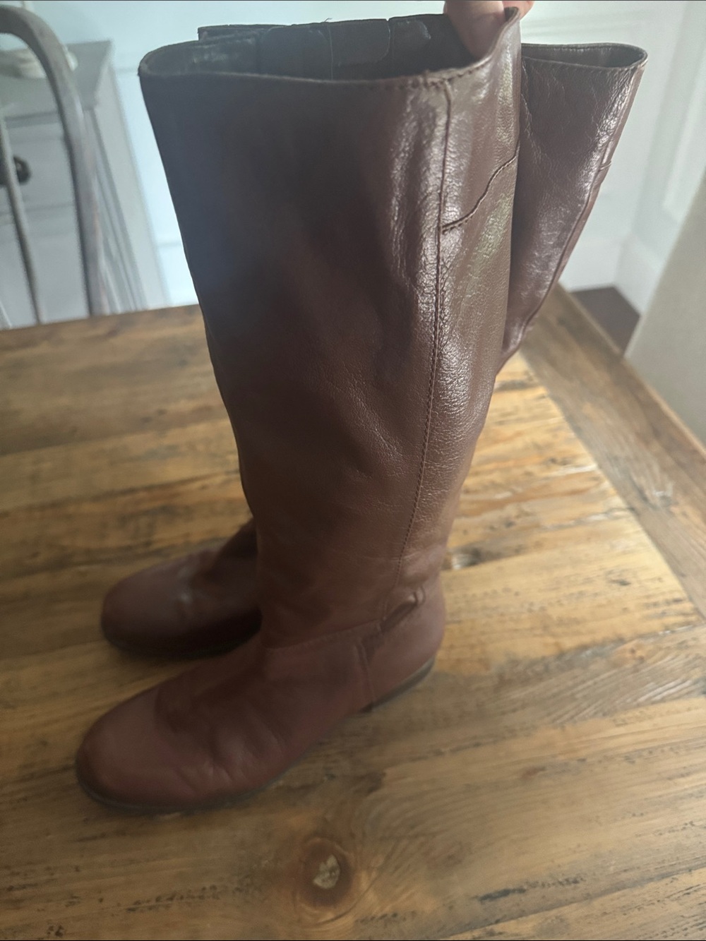 Nine West Chocolate Brown Leather Knee-High Boots